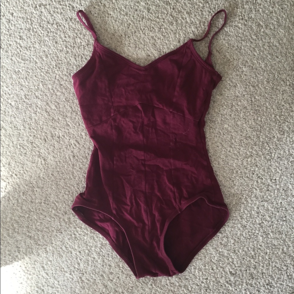 Burgundy leotard